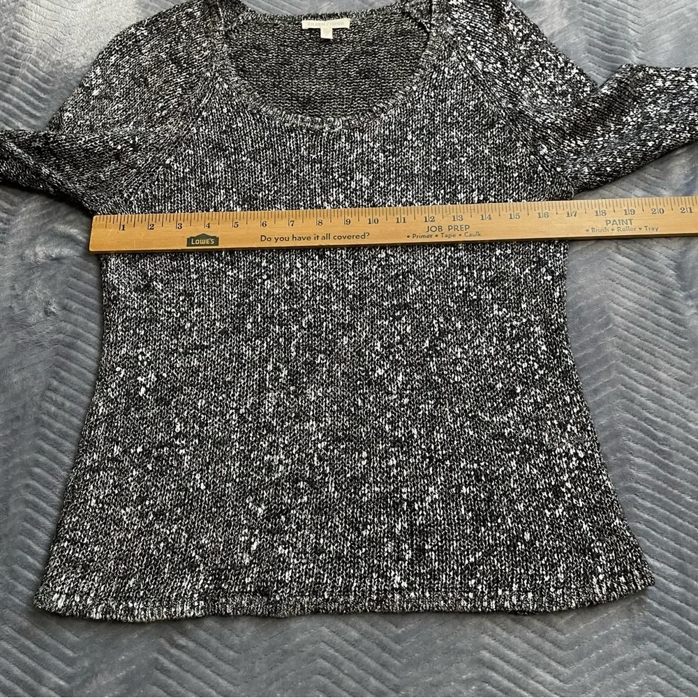 Eileen Fisher Sweater Small Metallic Linen Blend 3/4 Sleeve‎ Loose Knit